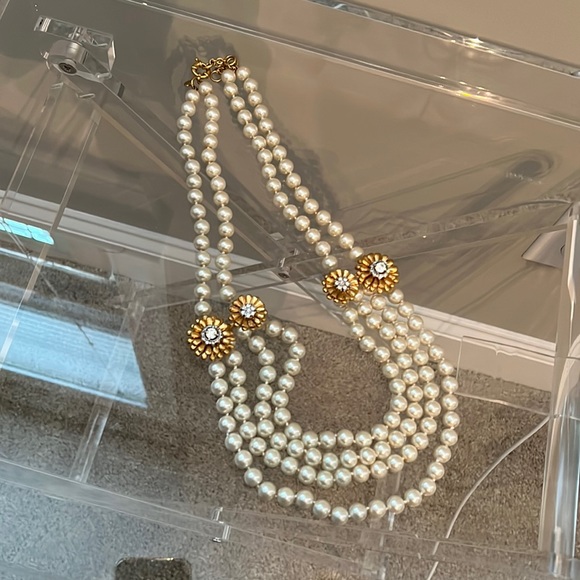 J Crew Multi Strand Pearl Necklace 